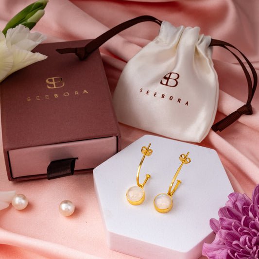 The White Moonstone Earrings