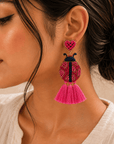 Ladybug Love Tassel Earrings Seebora