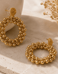 Golden Cluster Hoop Earrings Seebora