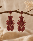 Crimson Lobster Beaded Earrings Seebora