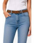 Terra Stud Belt Western Inspired Brown Studded Seebora