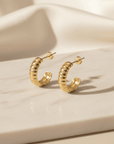 The Aphrodite Textured Hoop Earrings Seebora