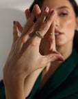 The Athena Crowned Crescent Ring Seebora