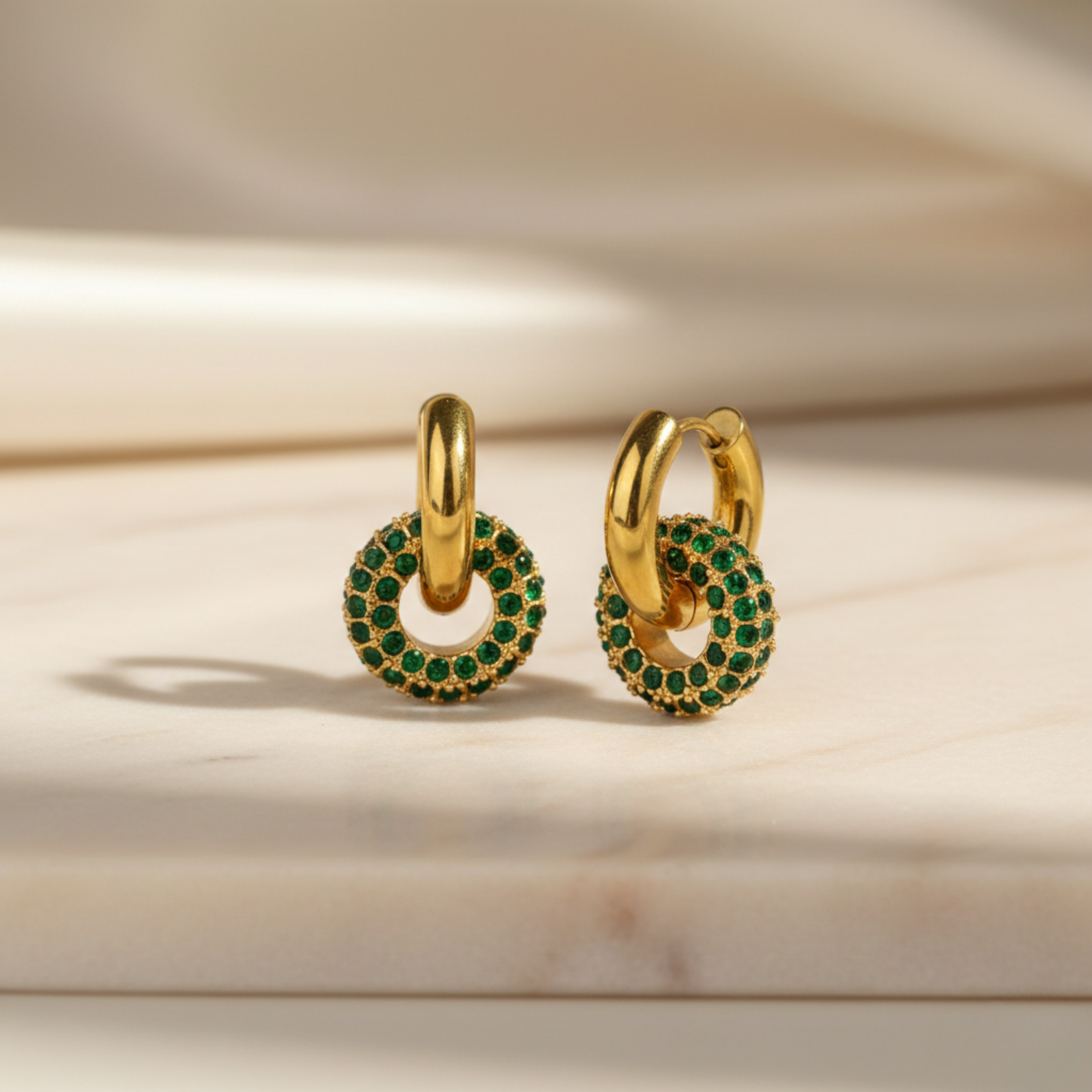 Verdant Gold Drop Earrings