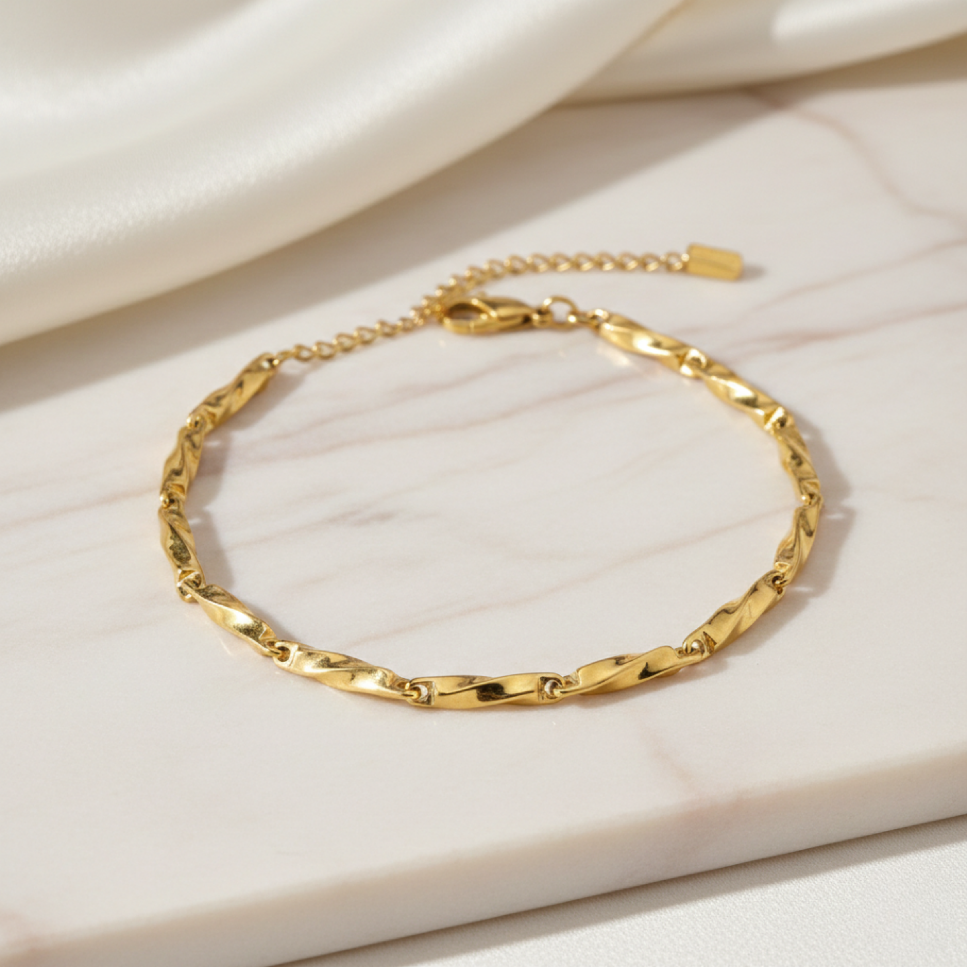 Twisted Gold Link Bracelet