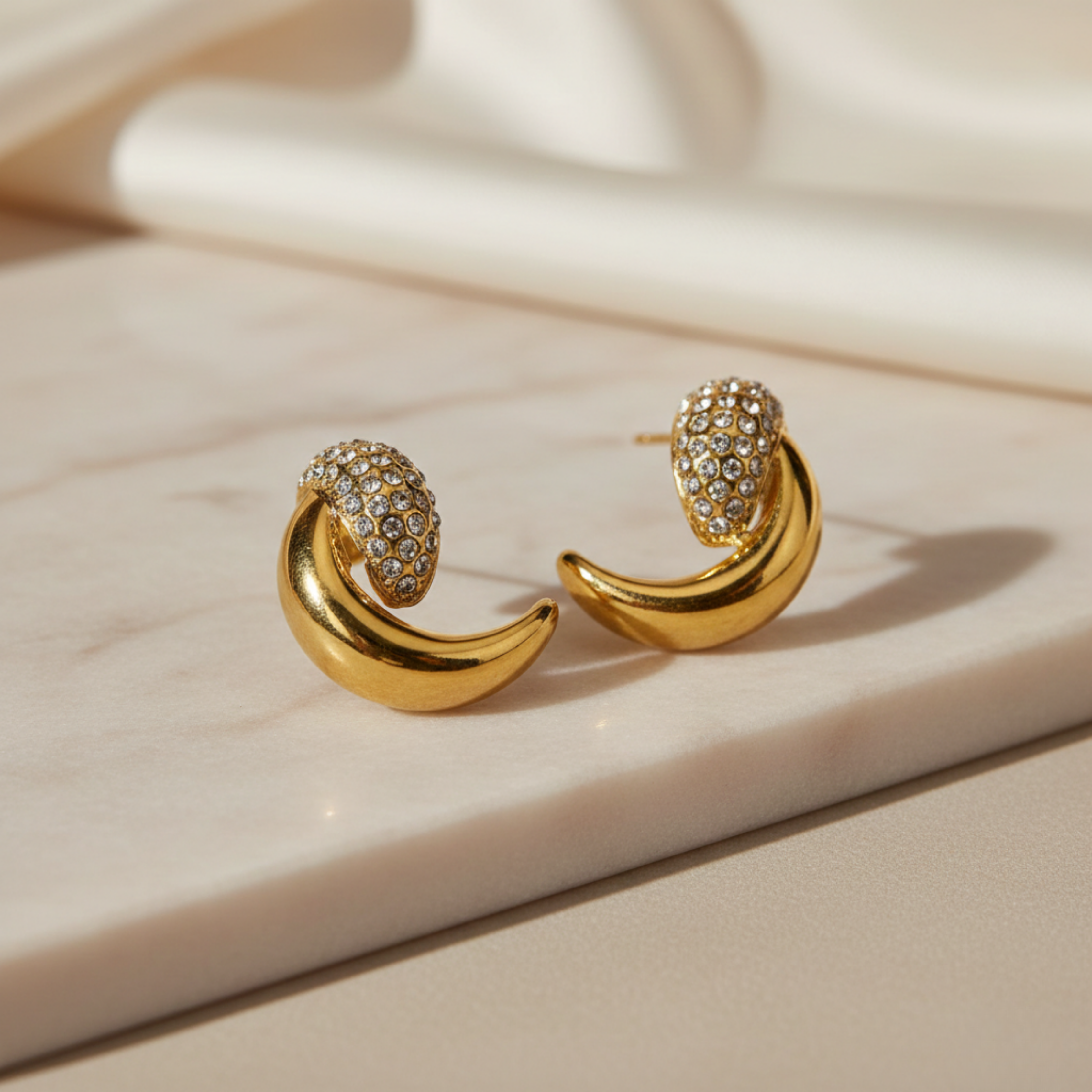 Golden Glimmer Drops Earrings