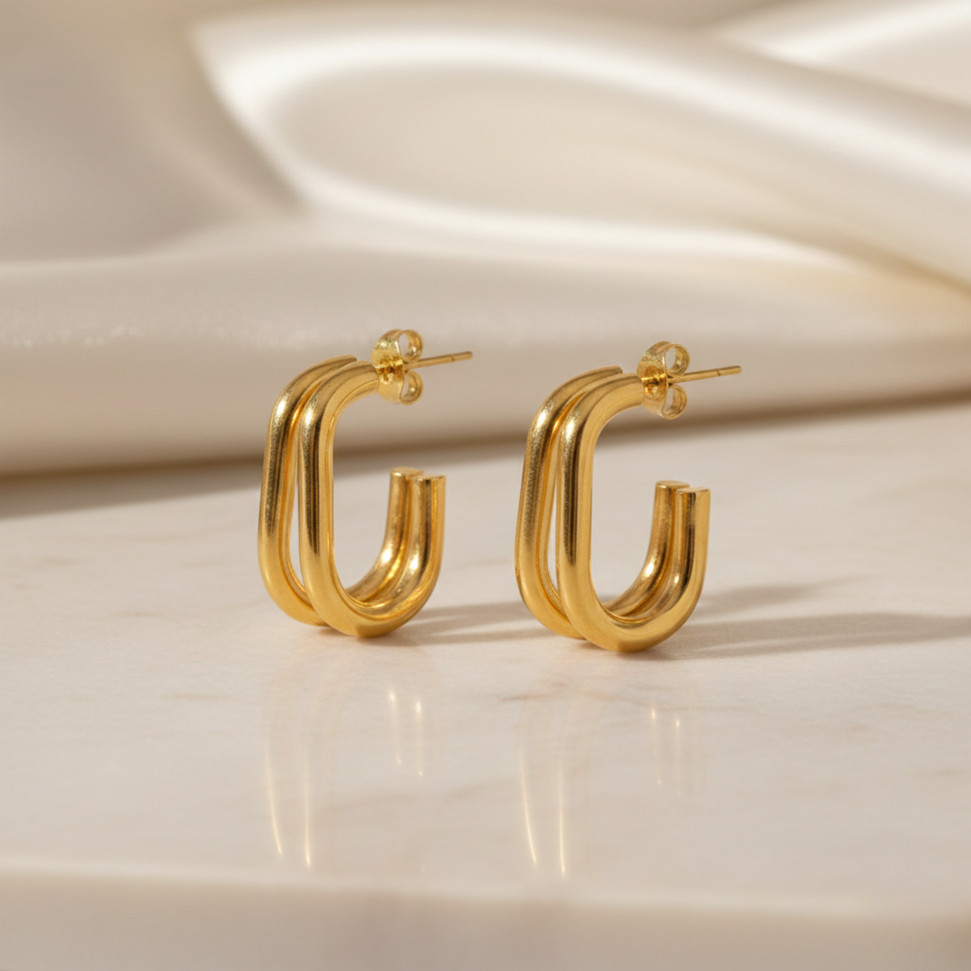 Twin Half Hoops
