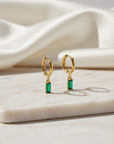 Emerald Tube Hoops