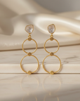 The Round Chain Link Crystal Earrings