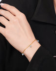 Blue Bead Gold Bracelet