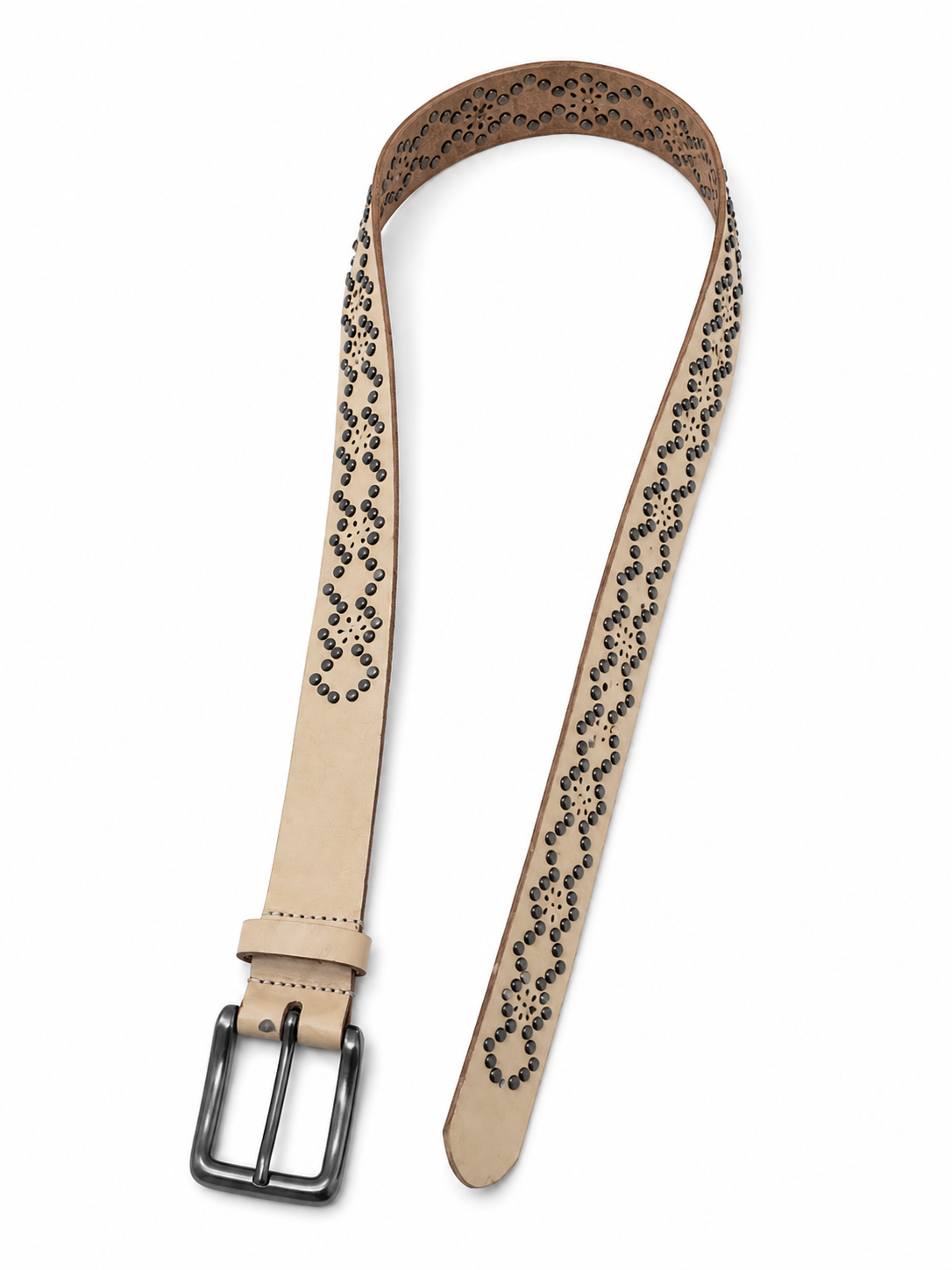 Desert Bloom Belt Beige & Black Studded