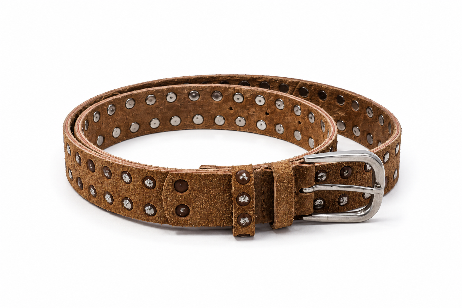 Terra Stud Belt Western Inspired Brown Studded