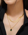 Emerald Twin Chain Necklace