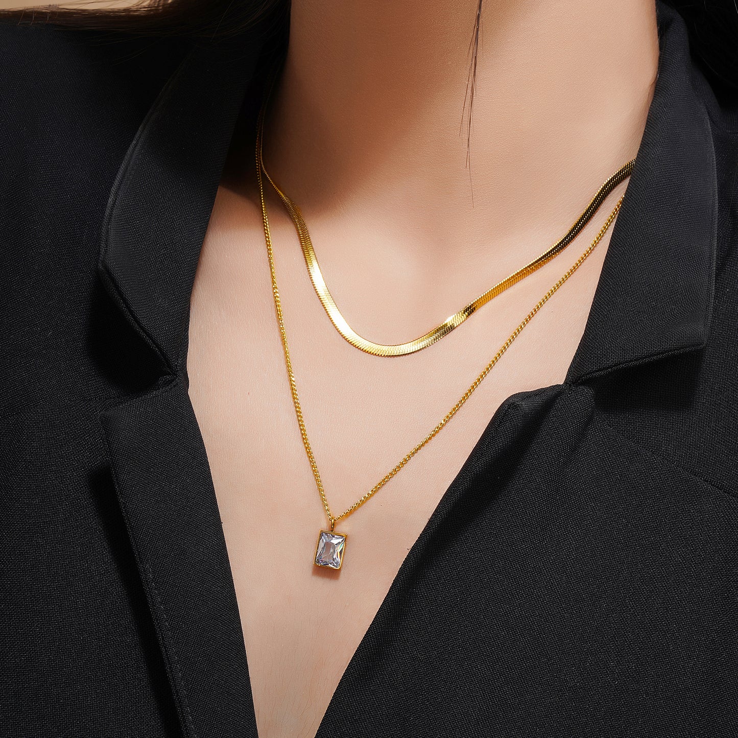 White Magic Dual Chain Necklace