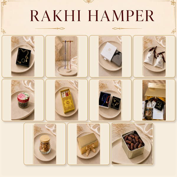 Seebora Rakhi Hamper – Luxury Gift Set with Jewellery, Rakhis & Gourmet Treats