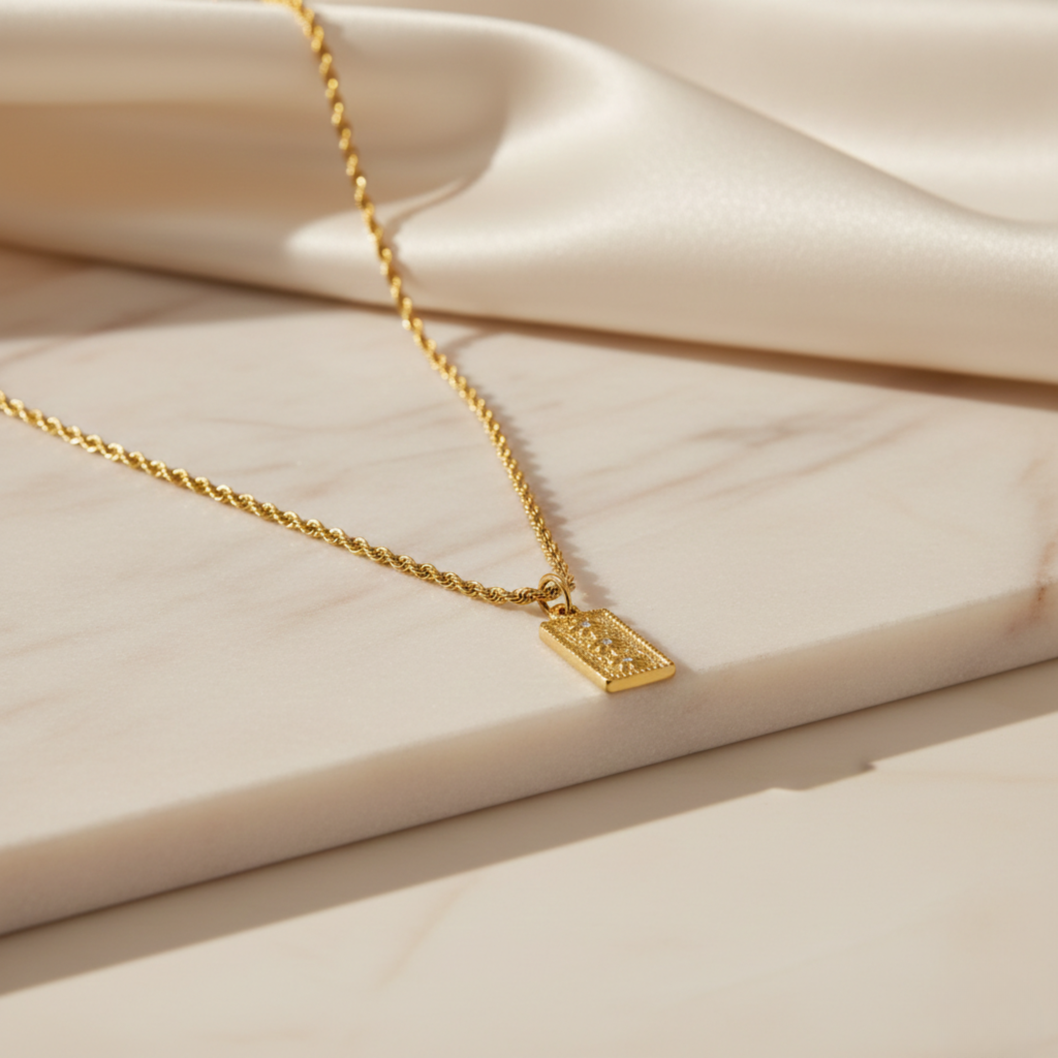 Radiant Square Pendant Necklace