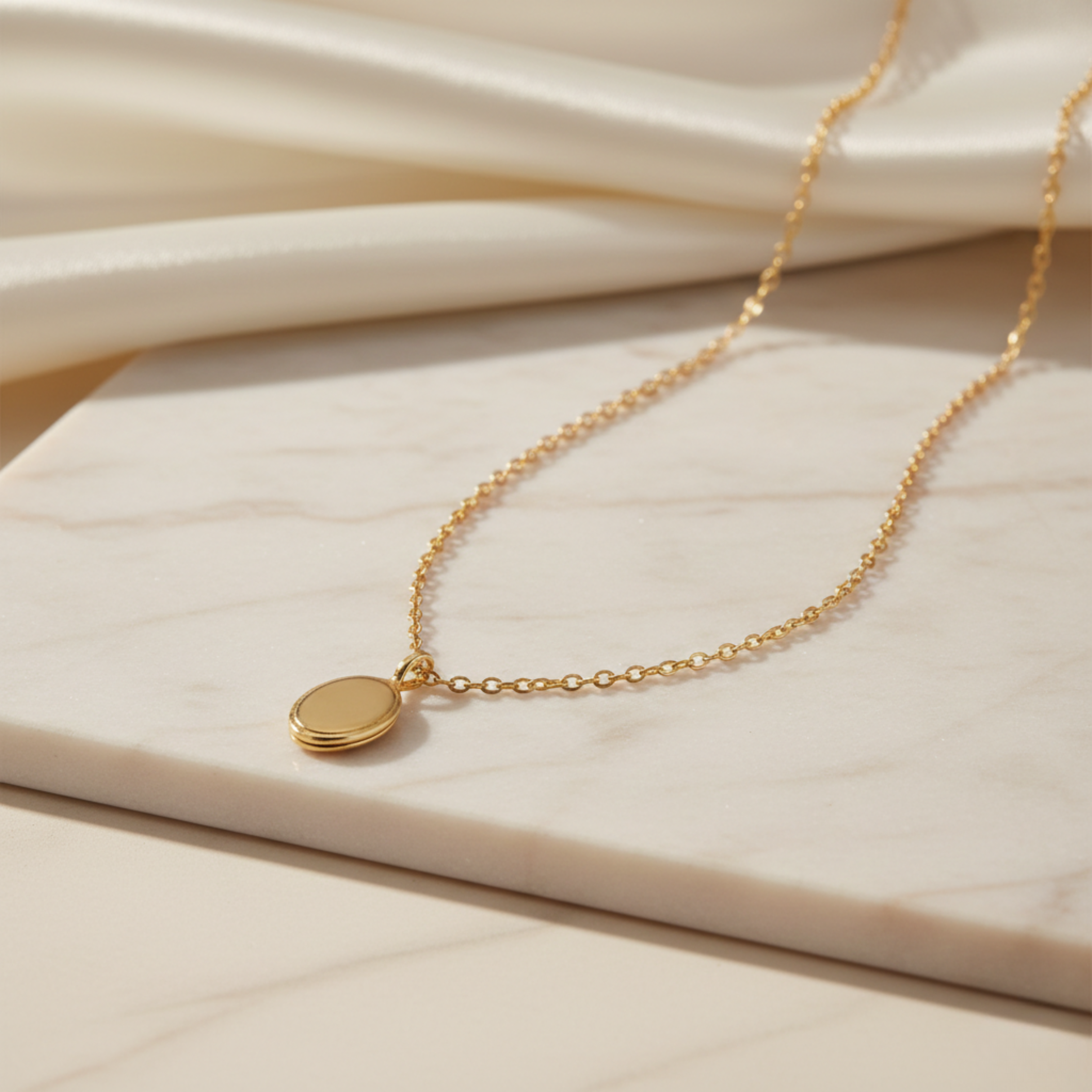 The Elliptical Gold Pendant Necklace