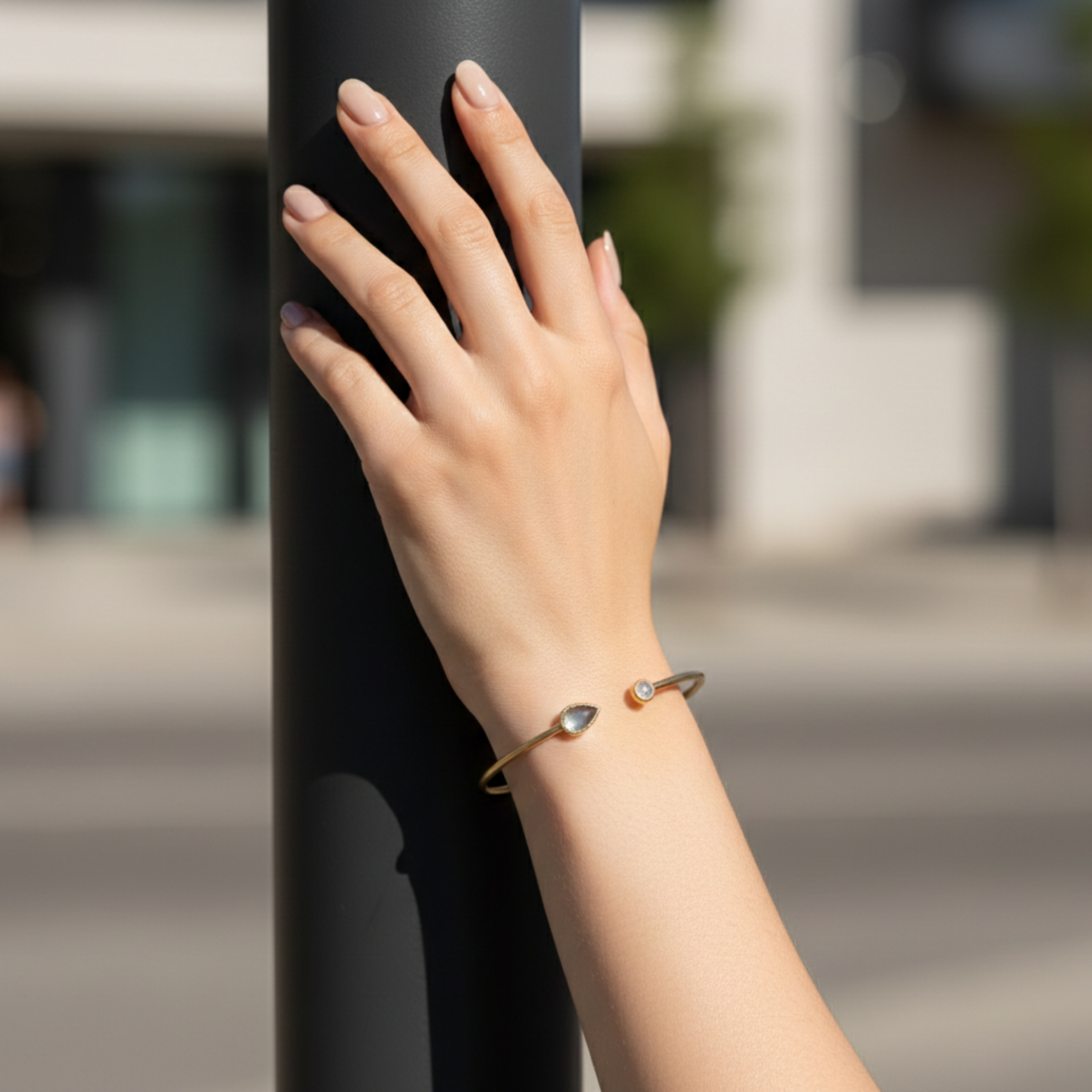 The Labradorite End Cuff Bracelet