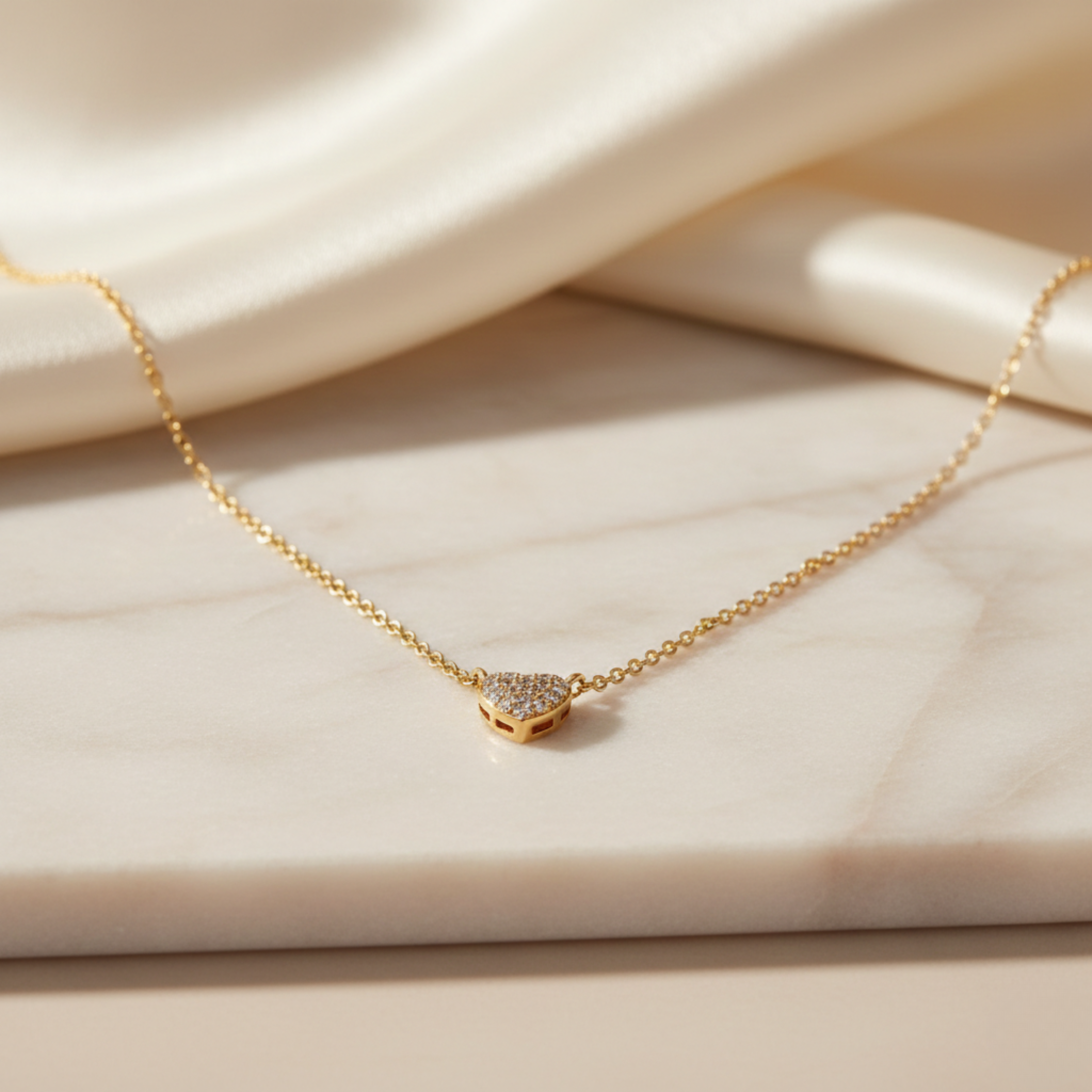 The Paved Heart Pendant Necklace
