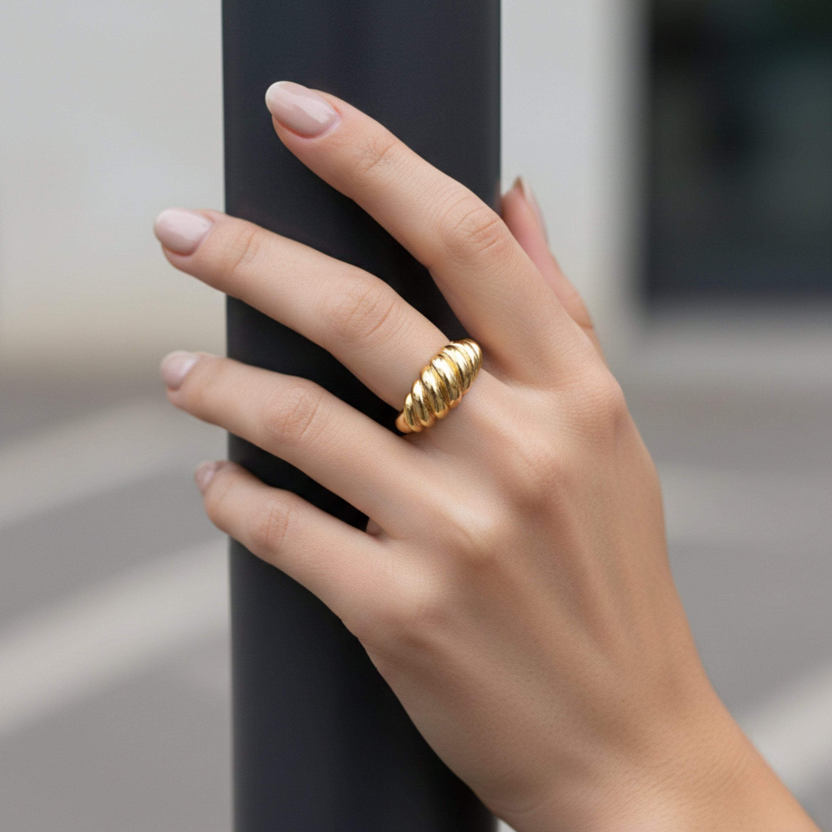 The Athena Crowned Crescent Ring