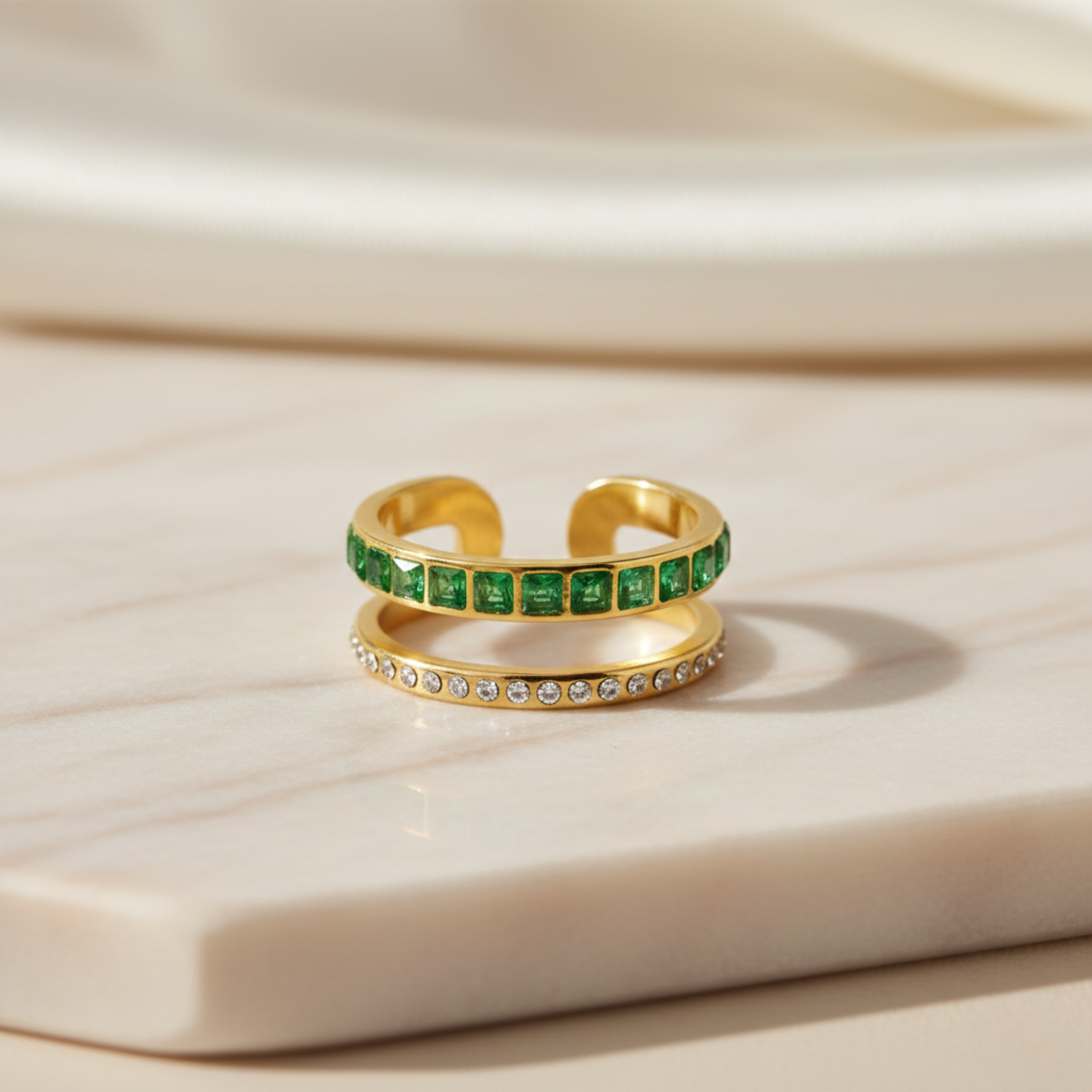 Two-Tone Stone Ring