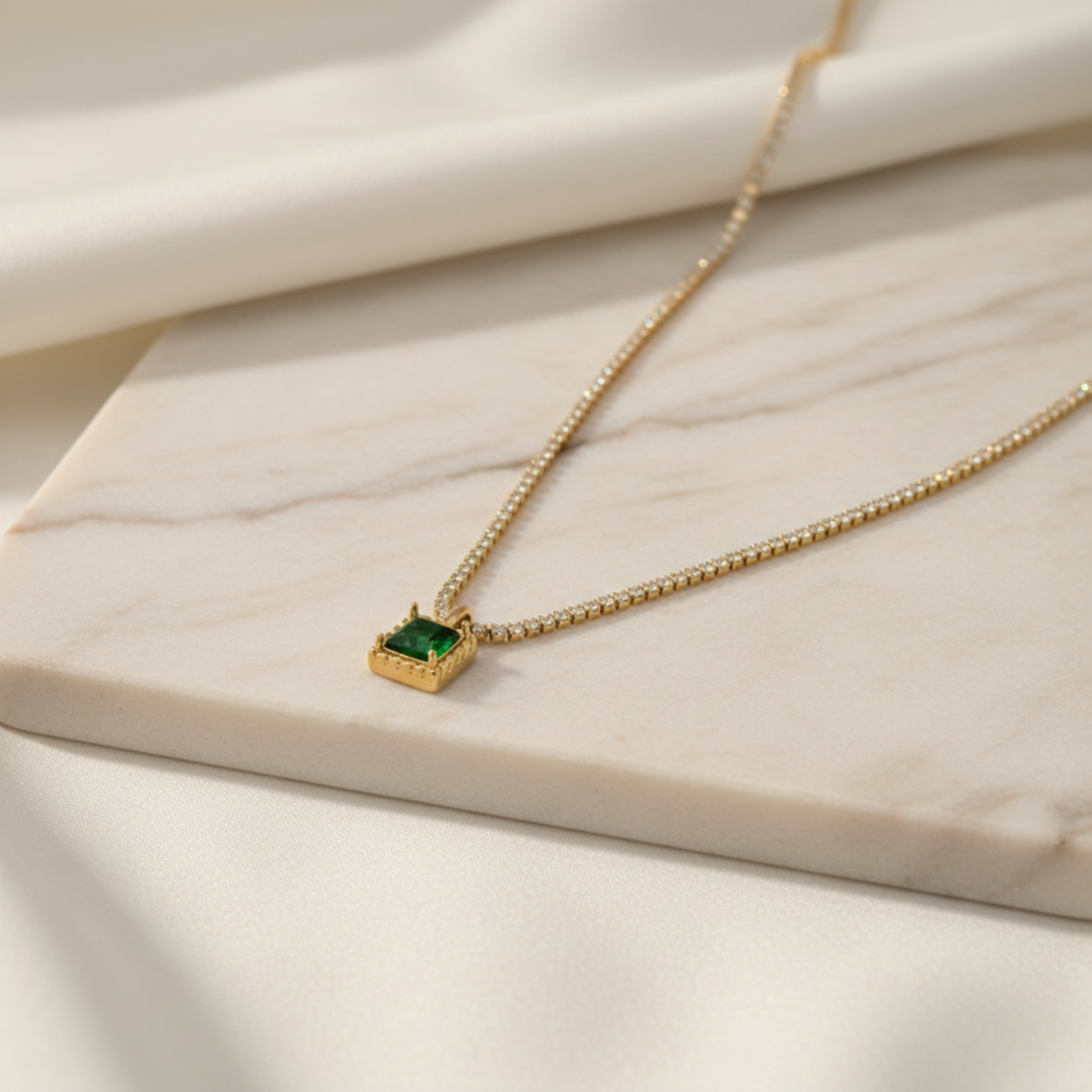 Golden Greenstone Pendant