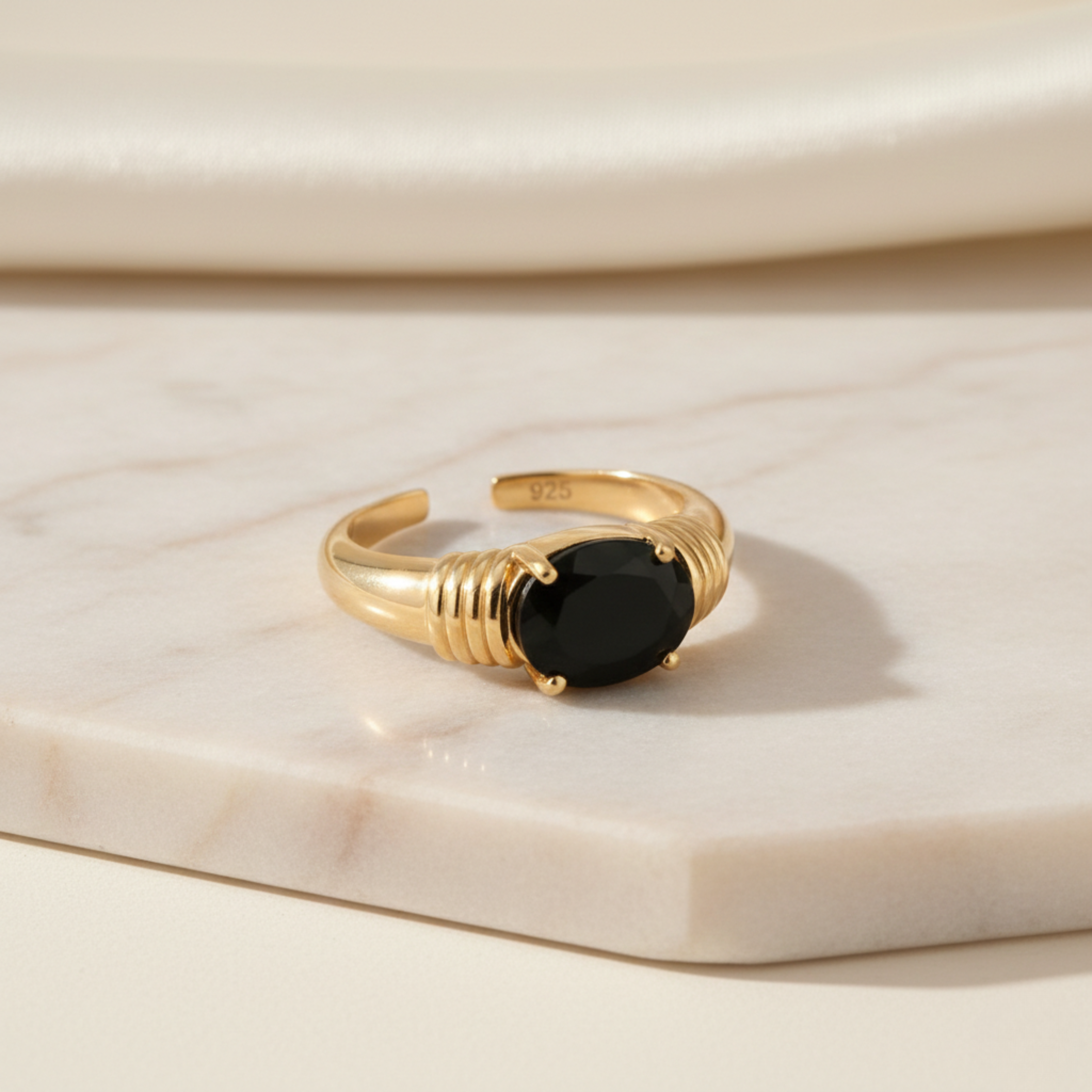The Athena Onyx Band Ring