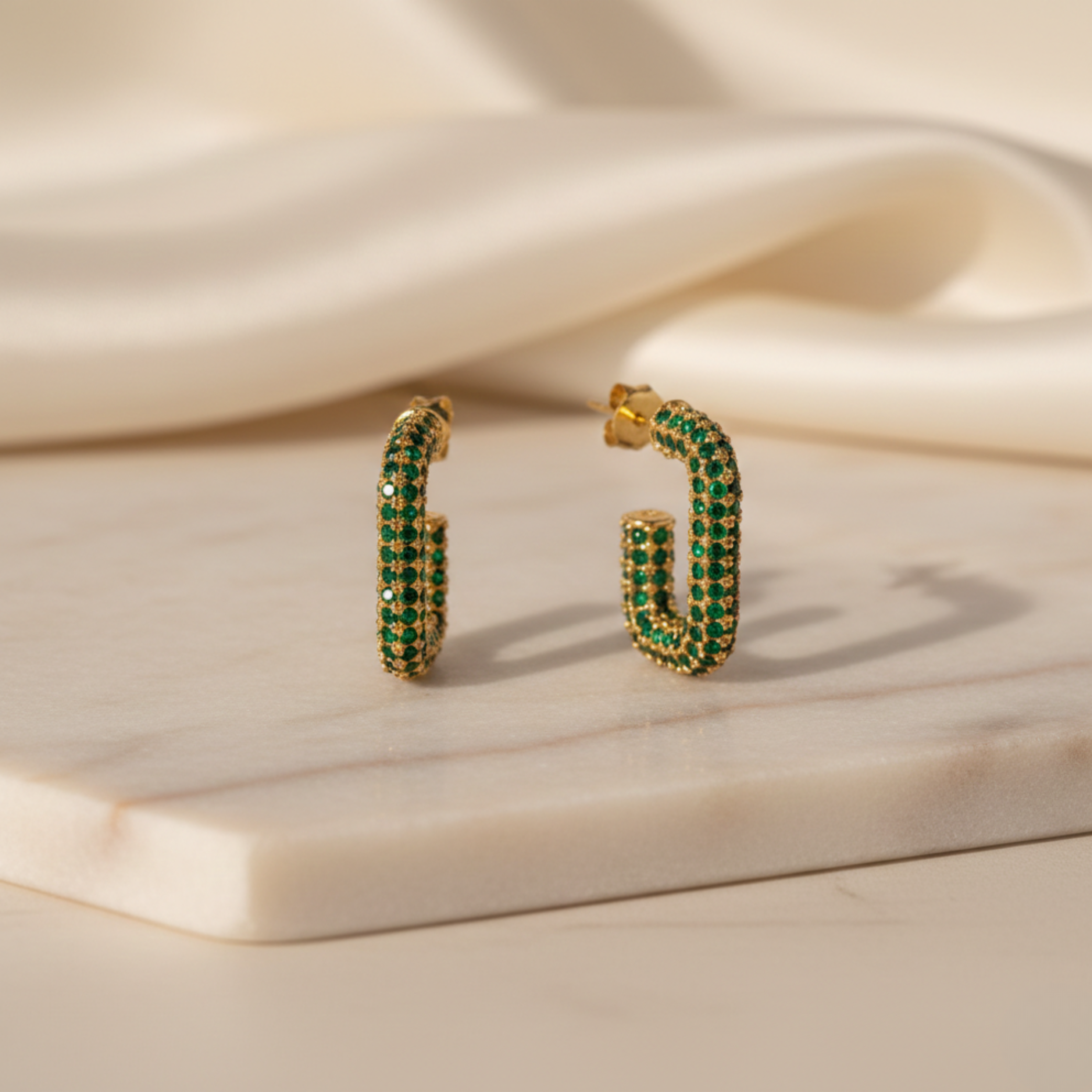 Opulent Green Drops Earrings