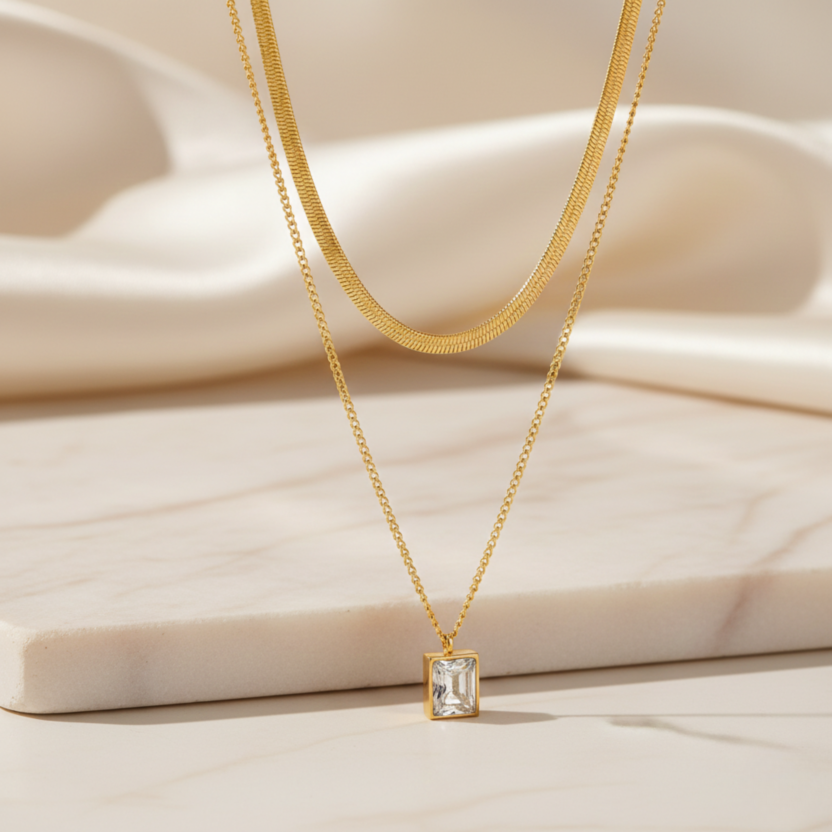 White Magic Dual Chain Necklace