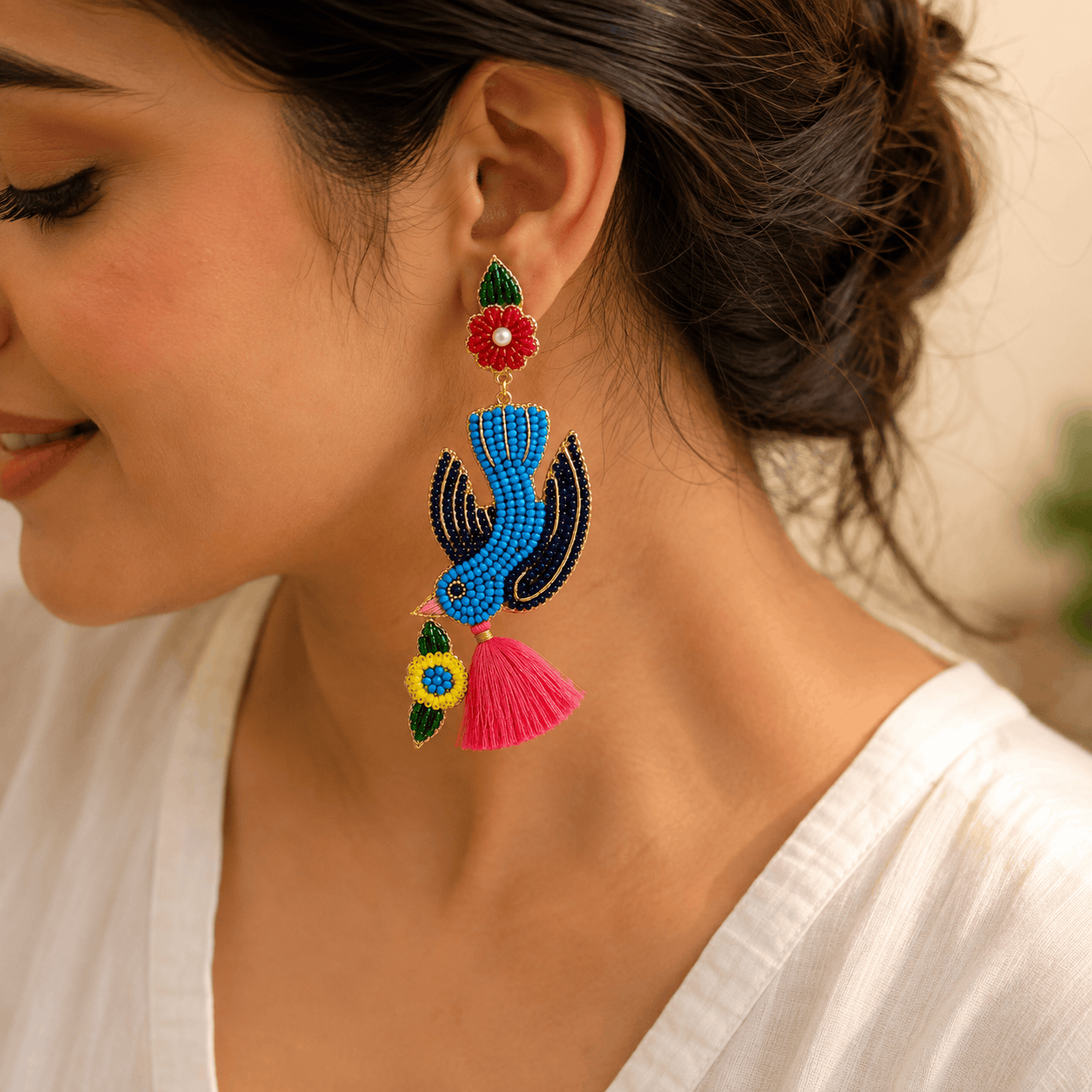 Parrot Tassel Earrings Seebora