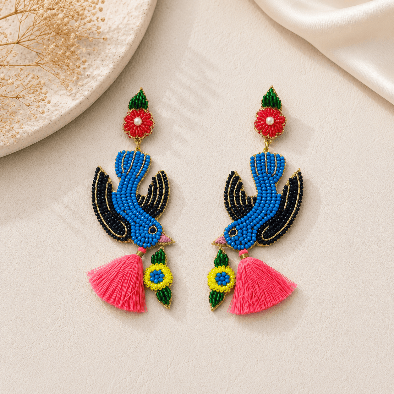 Parrot Tassel Earrings Seebora