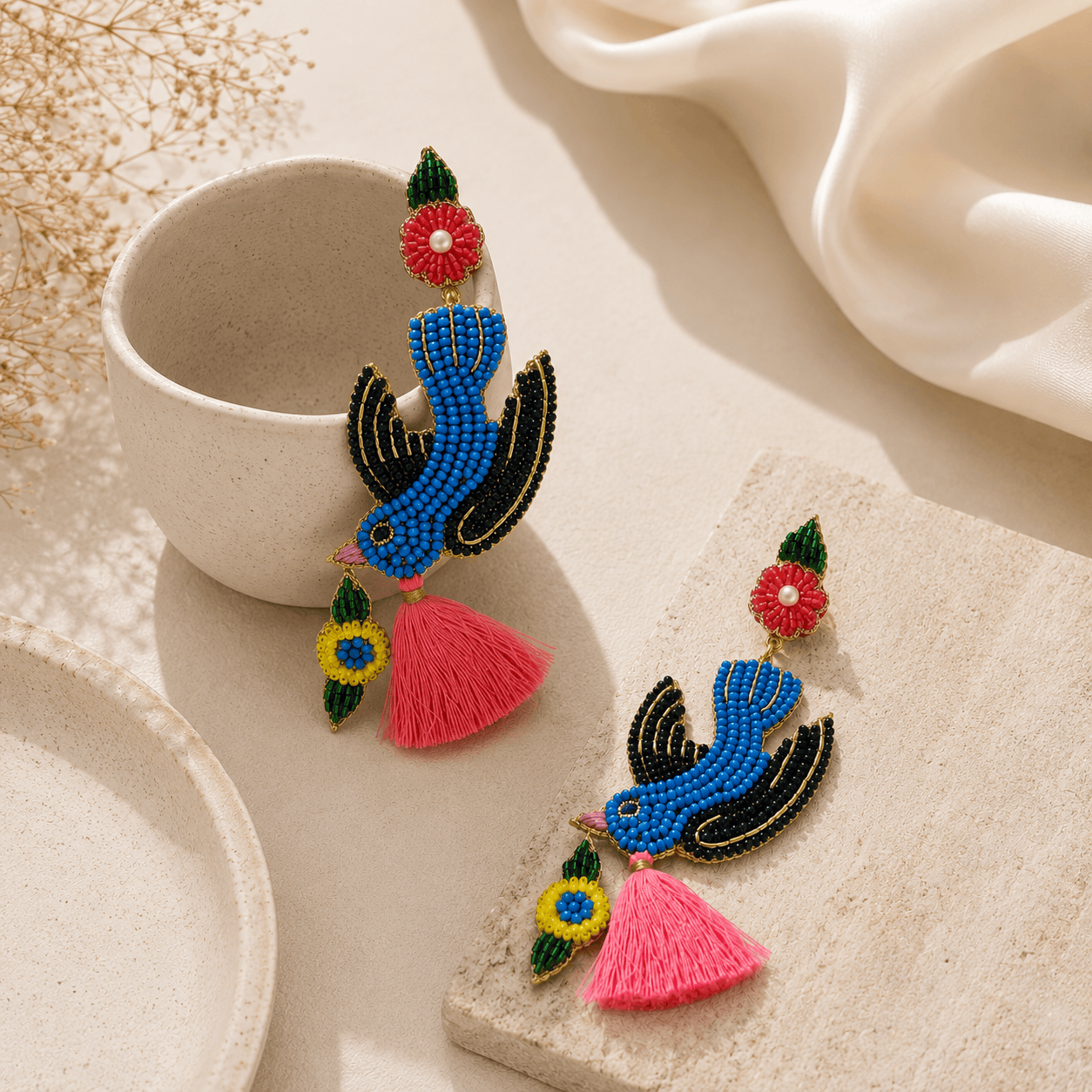 Parrot Tassel Earrings Seebora