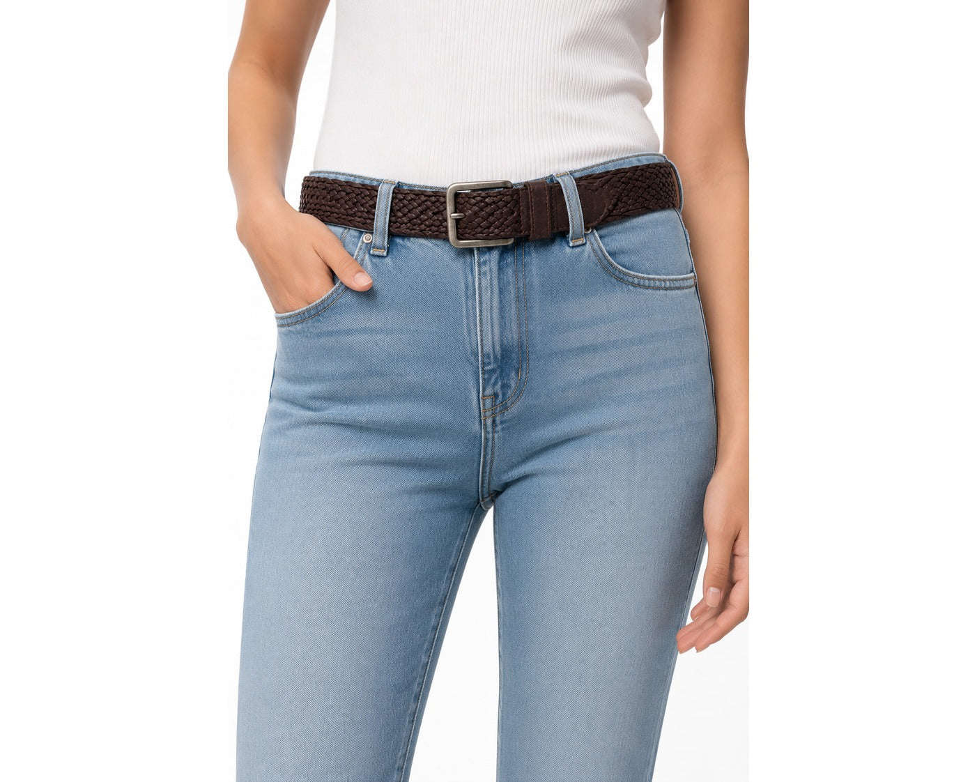 Sienna Weave Dark Brown Braided Belt Seebora