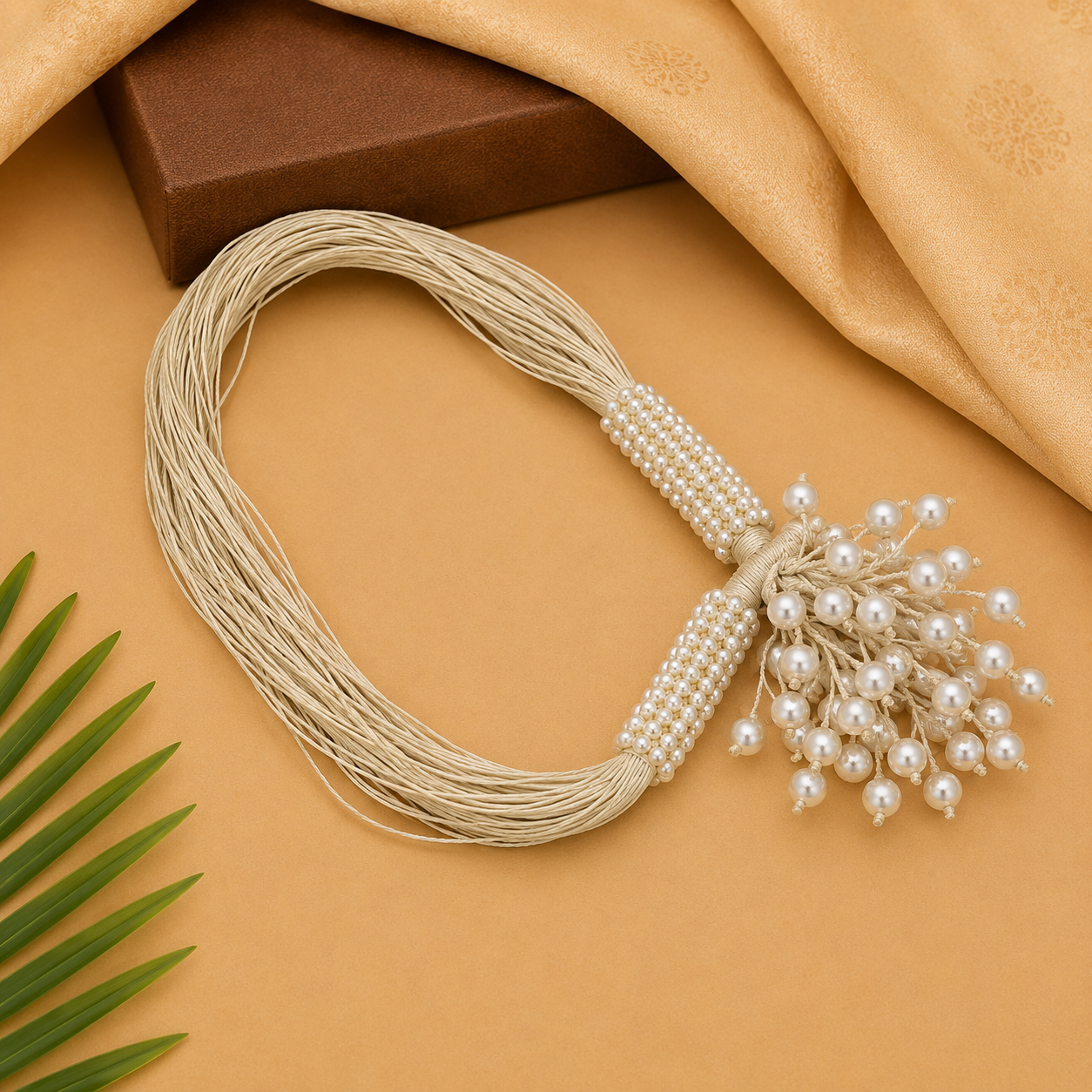 Pearl Cascade Weave Necklace