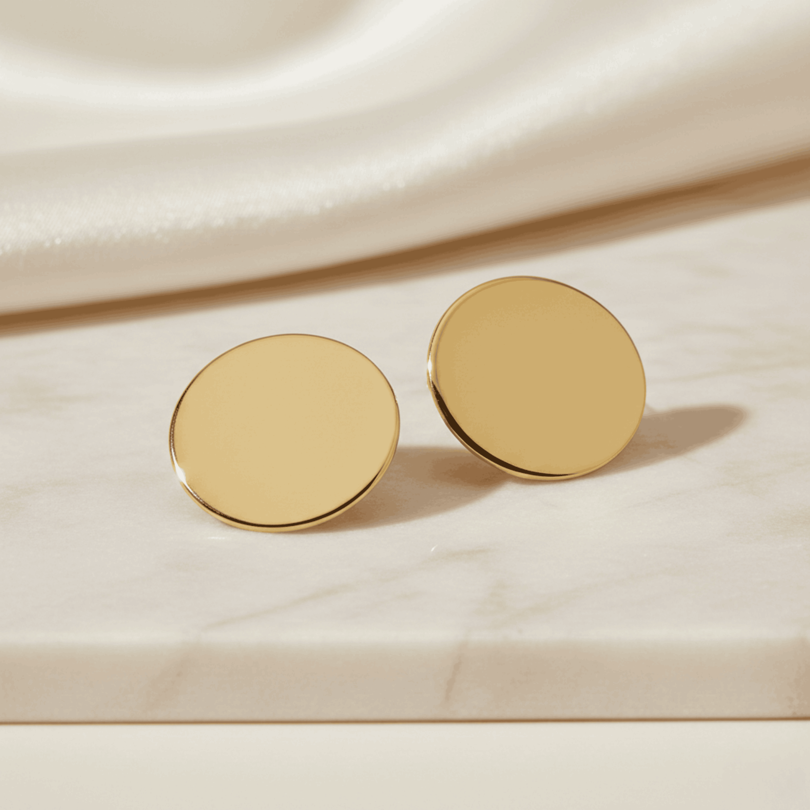 Chic Gold Circle Earrings Seebora