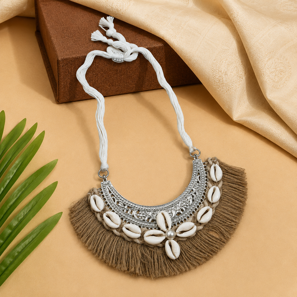 Coastal Cowrie Fringe Necklace