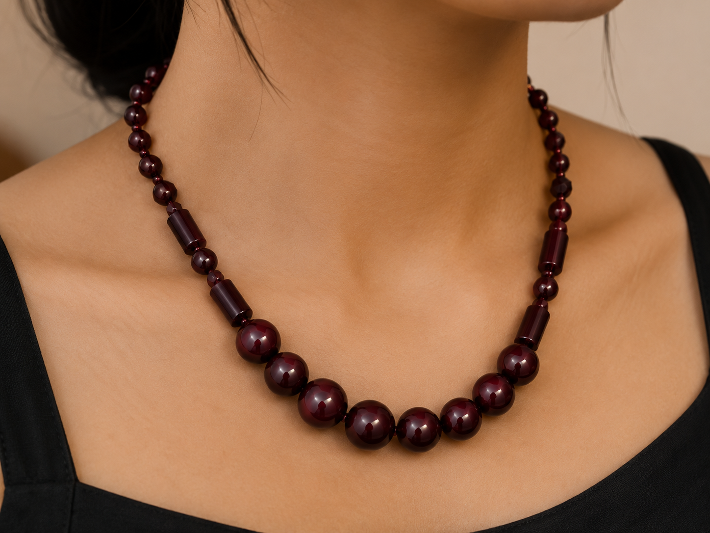 Crimson Pebble Necklace