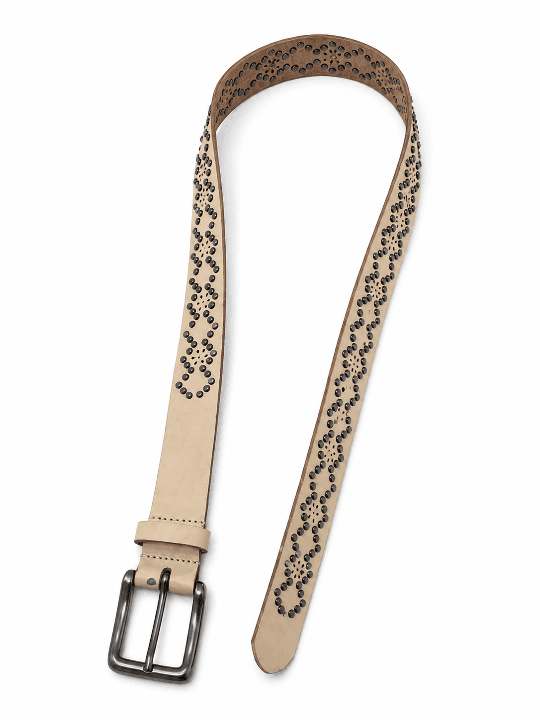 Desert Bloom Belt Beige & Black Studded Seebora