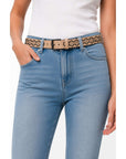 Desert Bloom Belt Beige & Black Studded Seebora