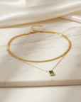 Emerald Twin Chain Necklace Seebora