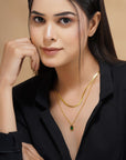 Emerald Twin Chain Necklace Seebora