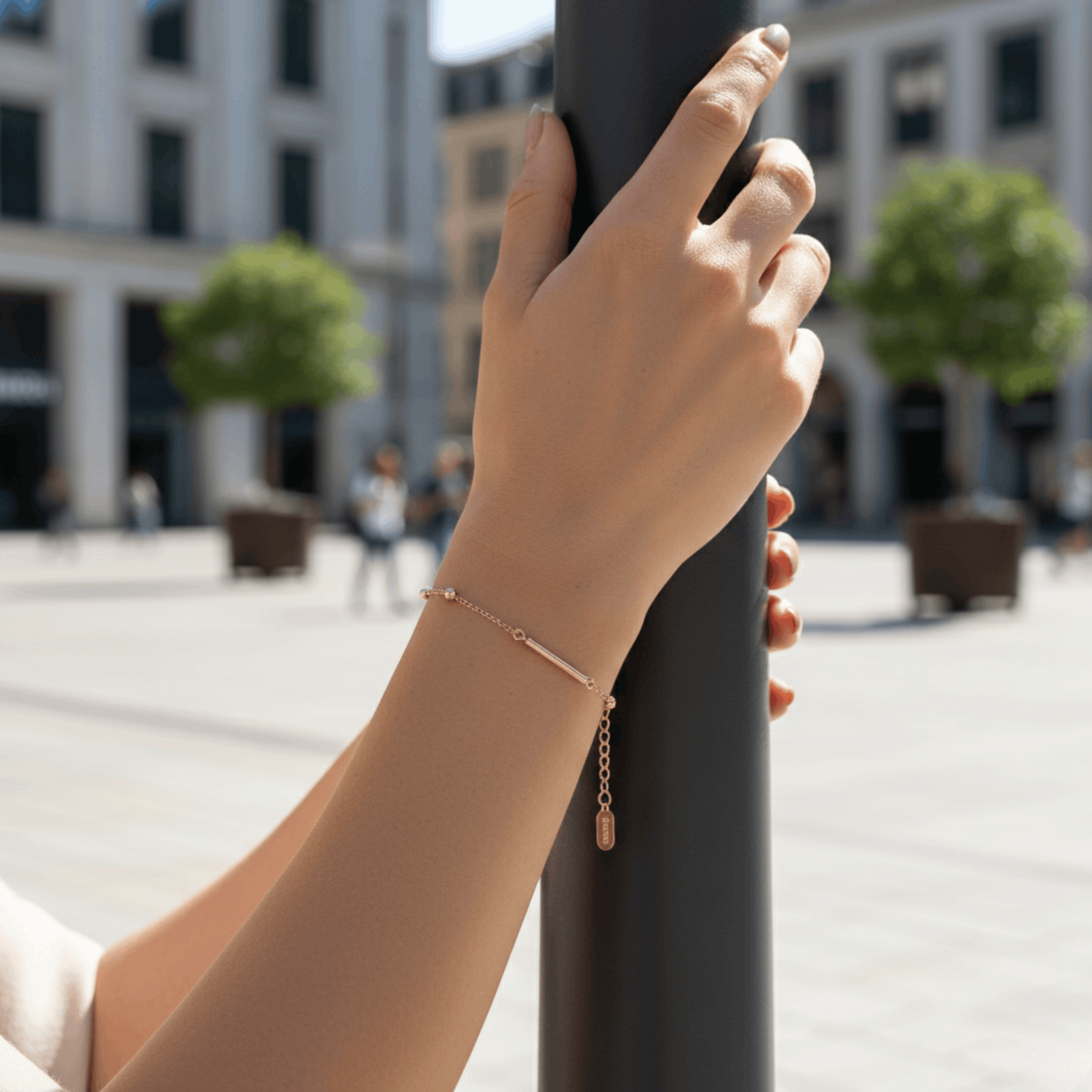 Gold Dash Bracelet | 925 Sterling Silver with 14K Gold Plating Seebora