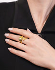 Gold Leaf Wrap Ring for Women | 24K Gold Plated Seebora