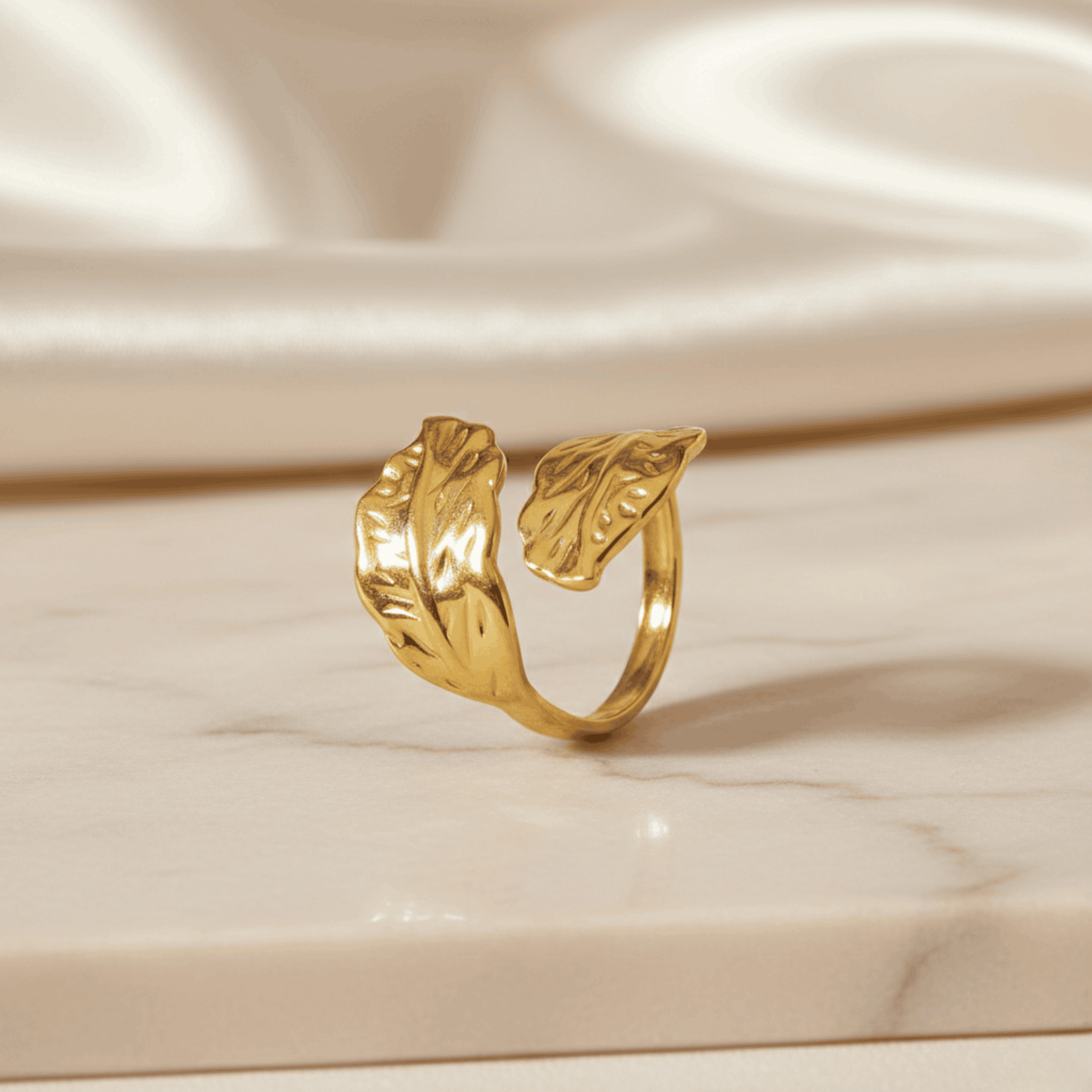 Gold Leaf Wrap Ring for Women | 24K Gold Plated Seebora
