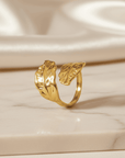 Gold Leaf Wrap Ring for Women | 24K Gold Plated Seebora