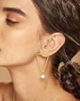 pearl, trigon, earring, jewelry, fashion, style, elegance