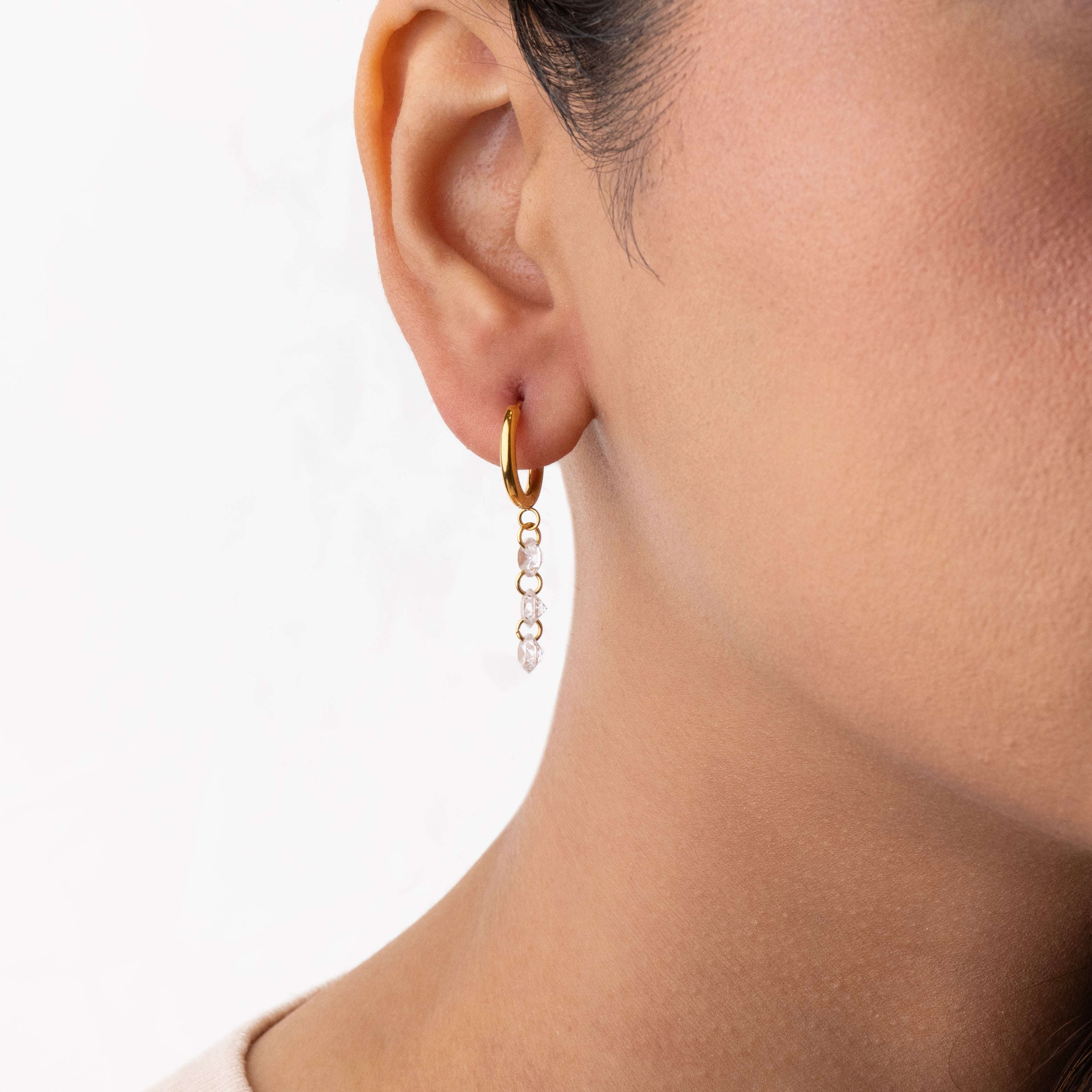 Radiant Crystal Hoop Earrings Seebora
