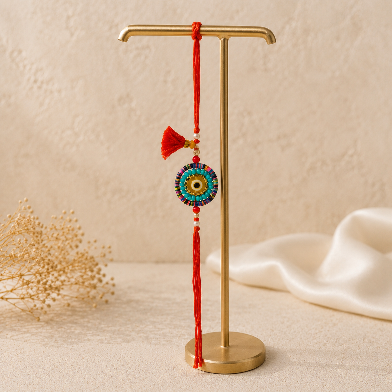 Multicolour Evil Eye Beaded Rakhi