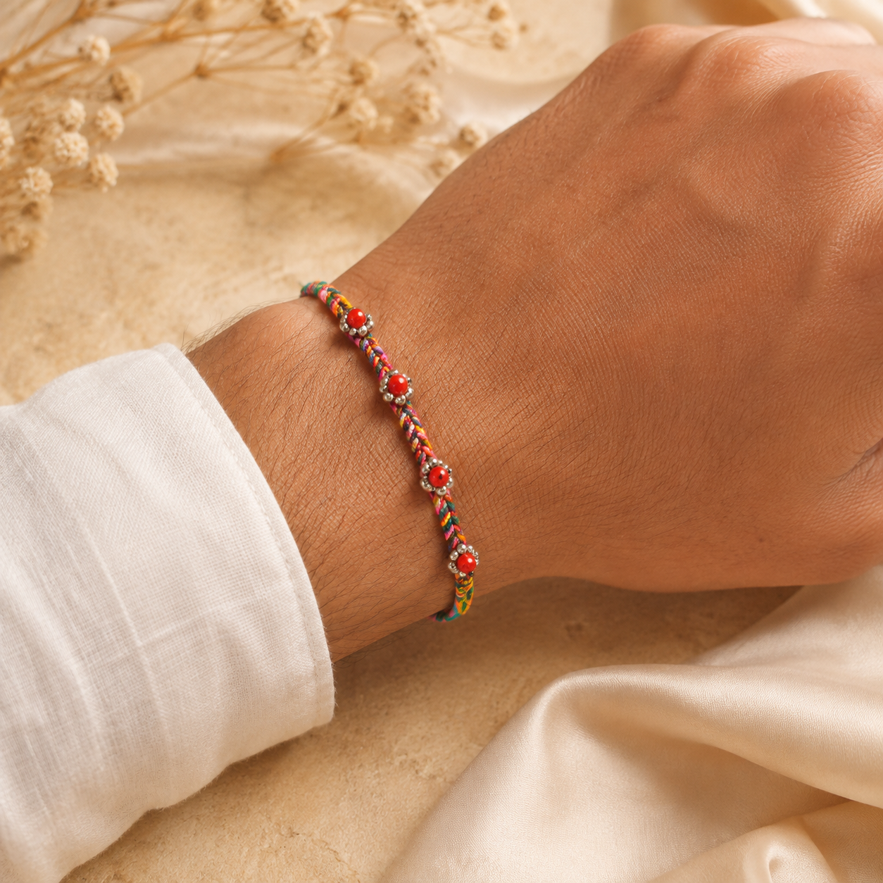 Multicolour Beaded Rakhi