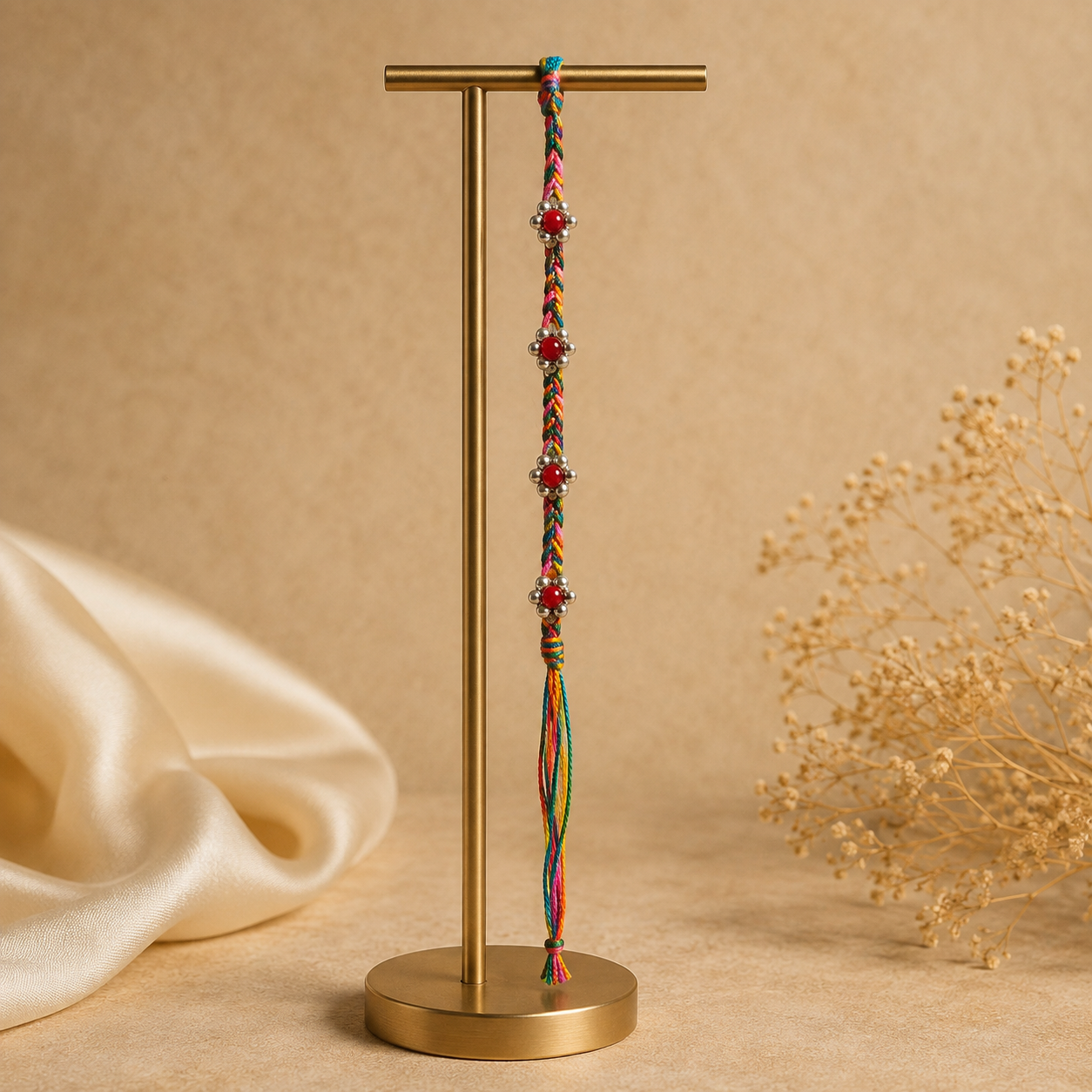 Multicolour Beaded Rakhi